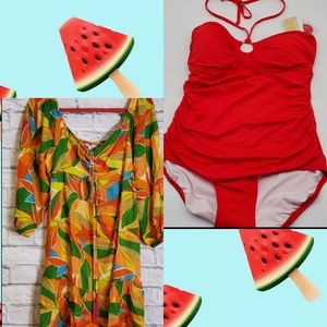 🏊‍♀️ Michael Kors Swimsuit and Blue Island Beach Coverup